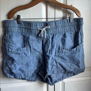 Athleta Cabo Blue Linen Women's Shorts - size 16